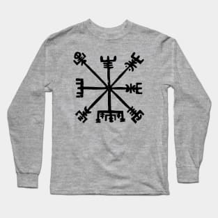 Vegvisir Block Print (Black Ink Version) Long Sleeve T-Shirt